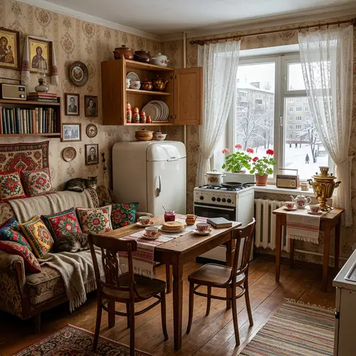 Cozy Russian Apartment with Traditional Decor | Interior View