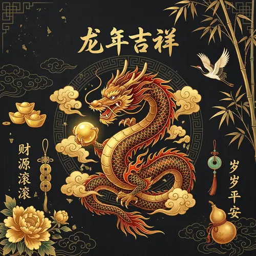 Chinese Dragon Year Wallpaper for Male Users - Symbolizing Peace & Prosperity