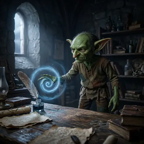 Enchanting Goblin: Magic Quill Transformation