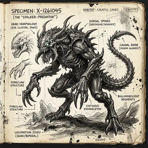 Concept Sketch Art for an Alien Monster
