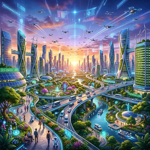 Futuristic Digital Landscapes | High-Tech Architecture & Clean Energy