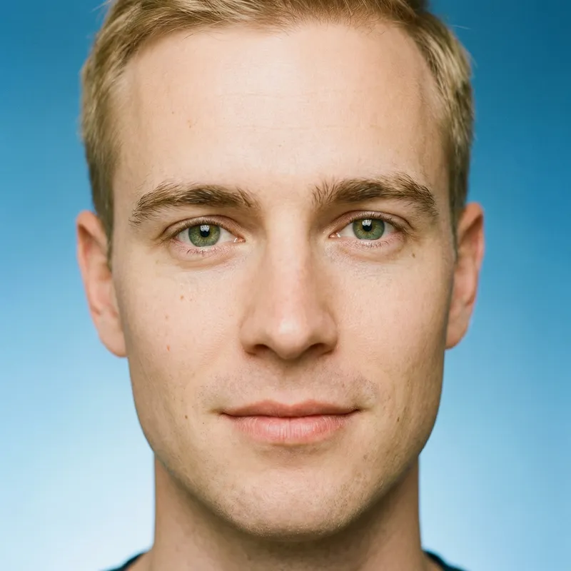 Caucasian Man Close-Up Portrait: Expressive Face Photo Caucasian Man Close-Up Portrait: Expressive Face Photo