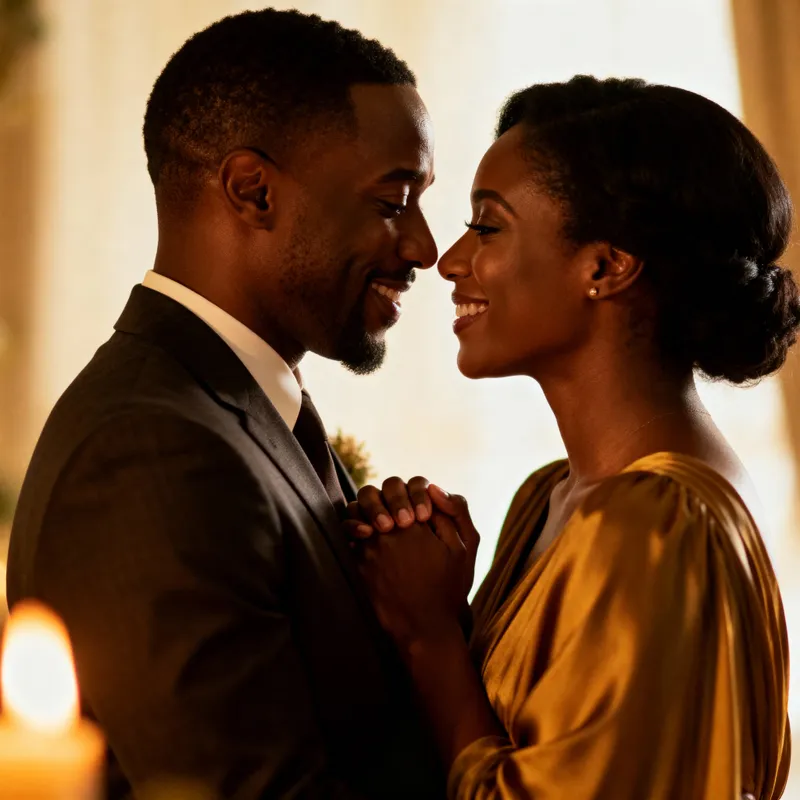 Romantic Moments of a Black Couple