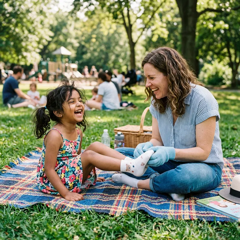 Ticklish Moment: Little South Asian Girl Giggling at the Park