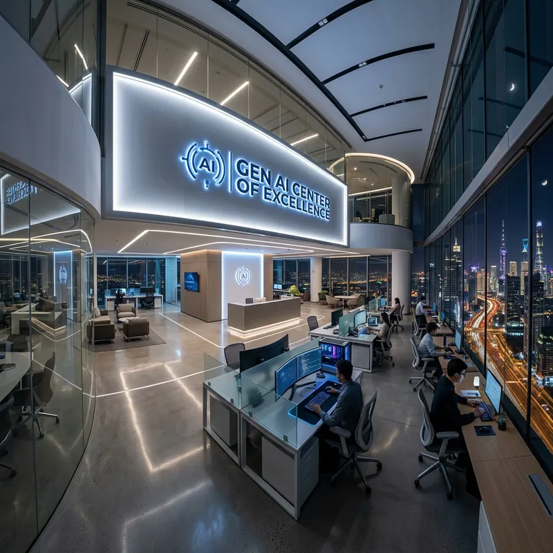 Gen AI Center of Excellence | High-Tech Futuristic Office Design