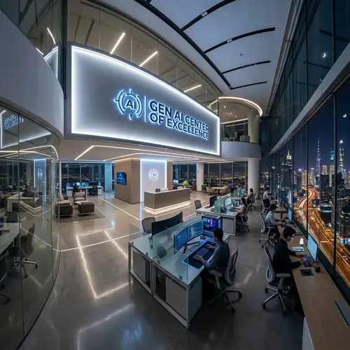 Gen AI Center of Excellence | Futuristic Tech Office Design