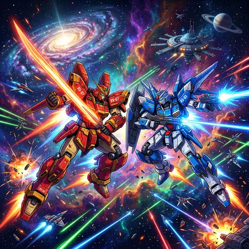 Epic Space Battle: Sinanju vs. Gundams | Anime-inspired Warfare