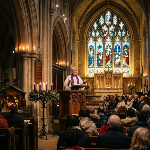 Gothic Church Advent Sermon: Warm & Inviting Scene