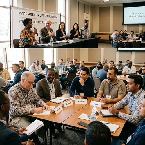 Diverse Christian Men's Marriage Seminar | Candid Moments
