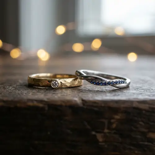 Detailed Close-Up Shot of Two Rings - Macro Photography