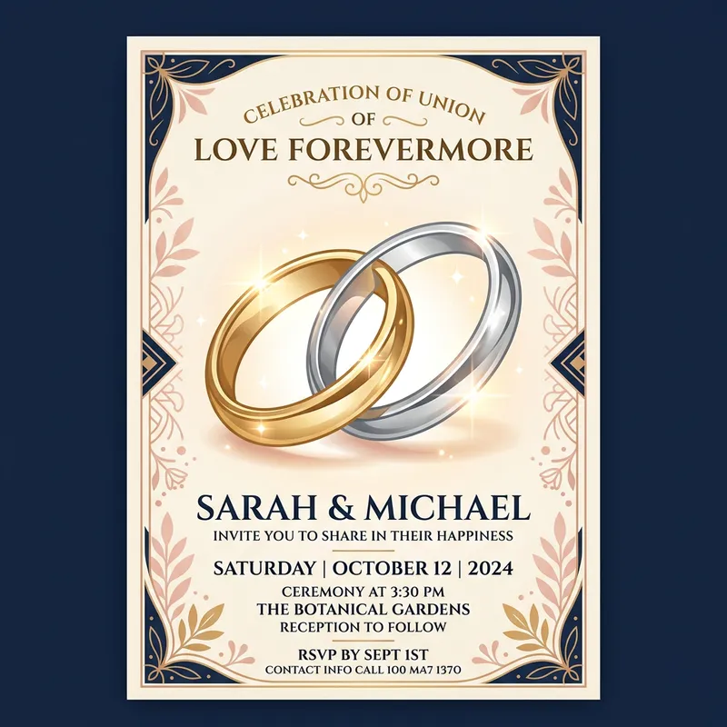 Intertwined Rings Vector Graphic | Elegant Flyer Design Intertwined Rings Vector Graphic | Elegant Flyer Design