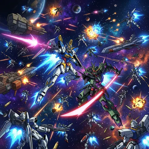 Epic Space Battle with Anime-Inspired Strike Fighters | Mecha Genre