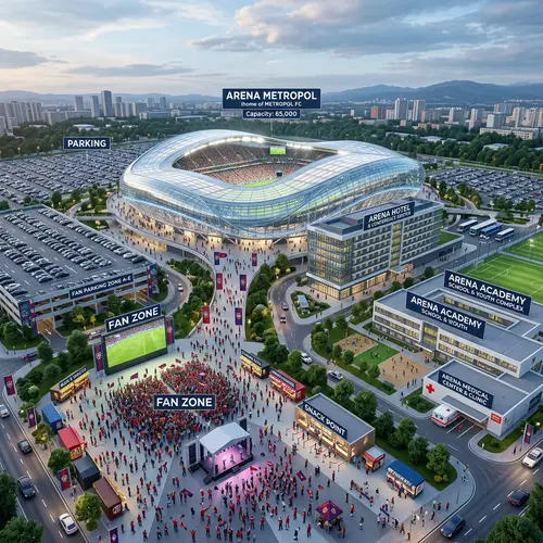 Stunning Football Stadium with Fan Zone & Facilities