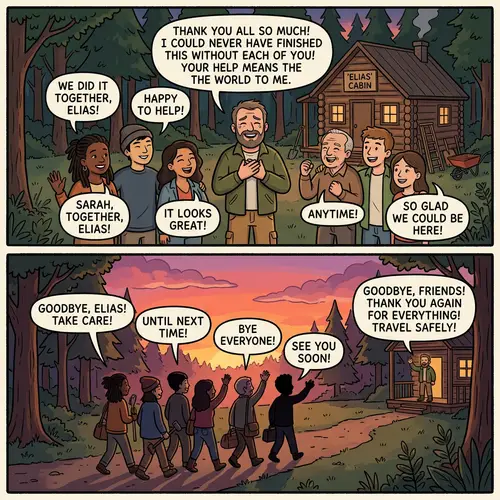 Heartfelt Gratitude in Forest Setting Comic Strip