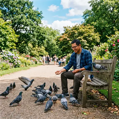 Raul Enjoying Peaceful Moment in Lush Park Setting