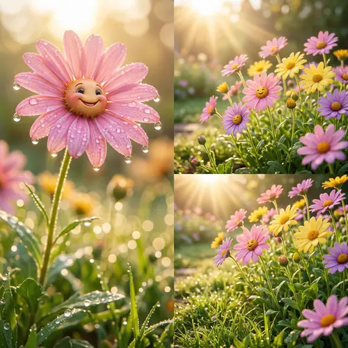Joyful Vibrant Flowers in Full Bloom