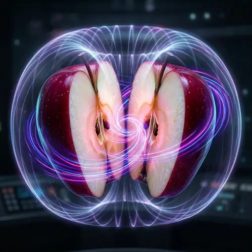 Electromagnetic Apple: Surreal Sci-Fi Art