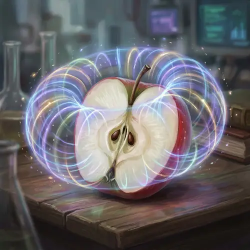 Surreal Apple Art with Electromagnetic Field