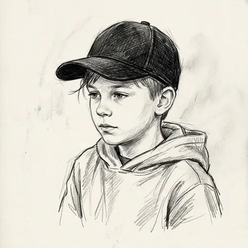 Sketch of a Boy in a Black Cap