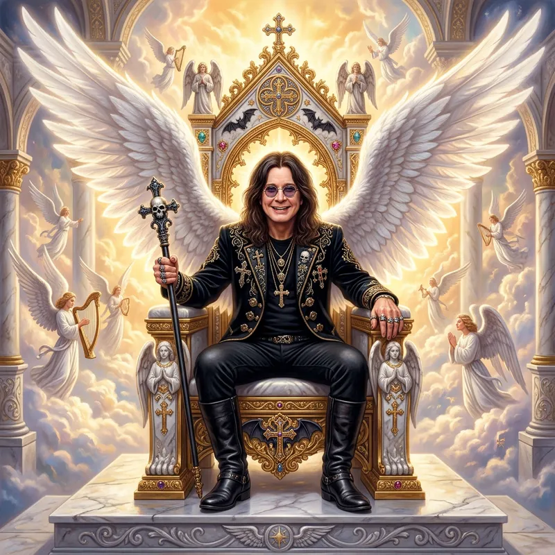 Ozzy Osbourne: Prince Throne & Angel Wings in Heaven