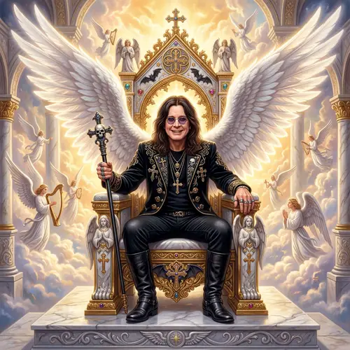 Ozzy Osbourne: Prince Throne & Angel Wings in Heaven