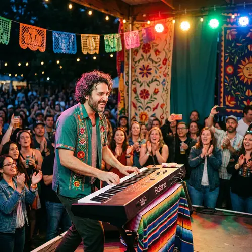 Live Keyboard Performance in Colorful Mexican Style