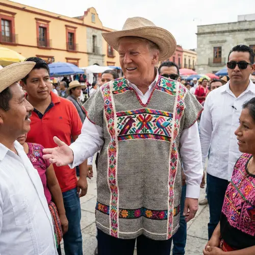 Donald Trump in Traditional Oaxaca Clothes