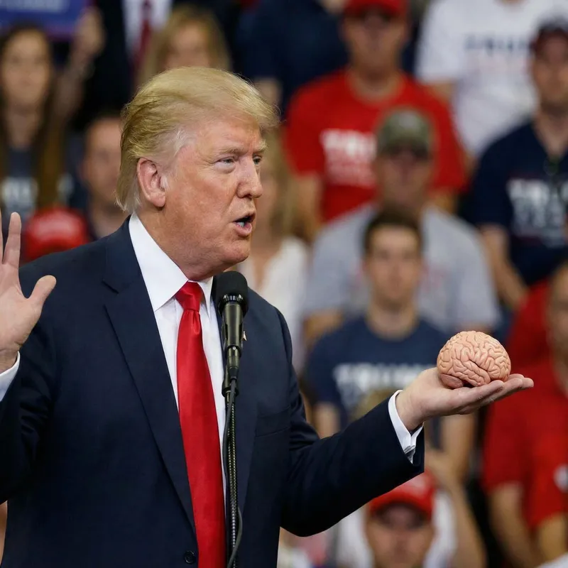 Donald Trump with a Tiny Brain - Humor and Satire