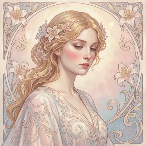 Soft Pastel Portrait Painting - Elegant Woman with Blonde Hair