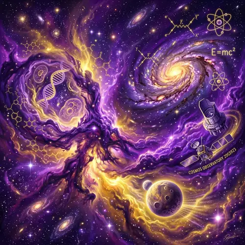 Cosmic Wonders: Purple and Yellow Nebulas