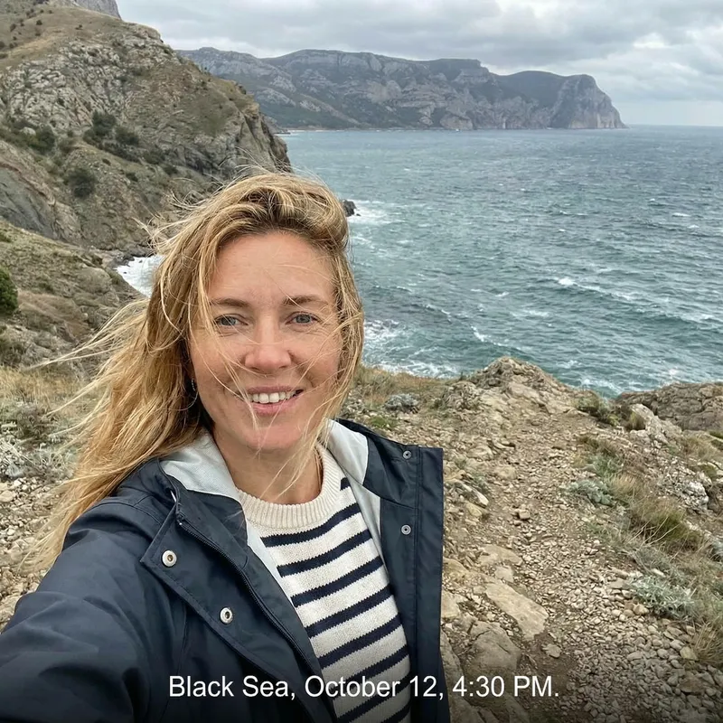 Stunning Selfie of a Woman by the Black Sea