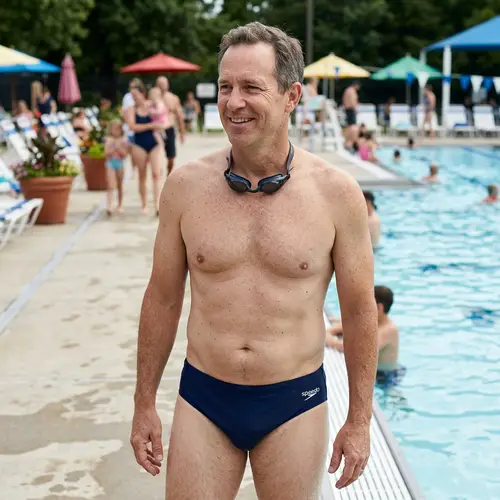 Middle-Aged Boy in Speedo - Stylish Swimwear Look