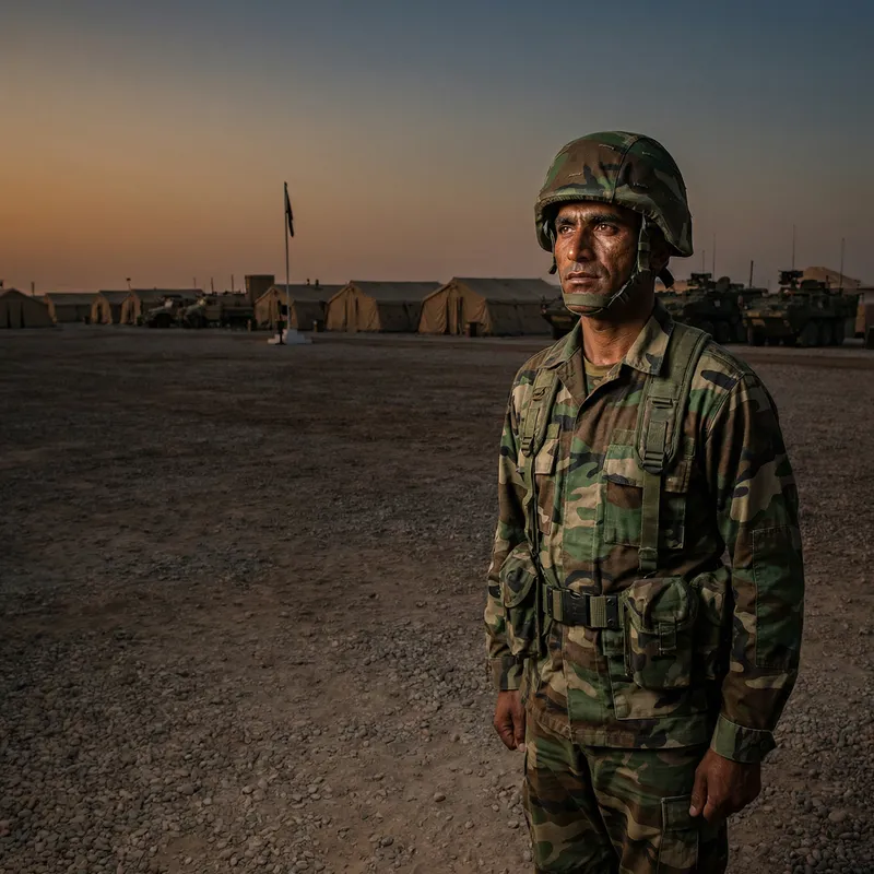 South Asian Soldier in Camouflage Gear | Courage and Patriotism