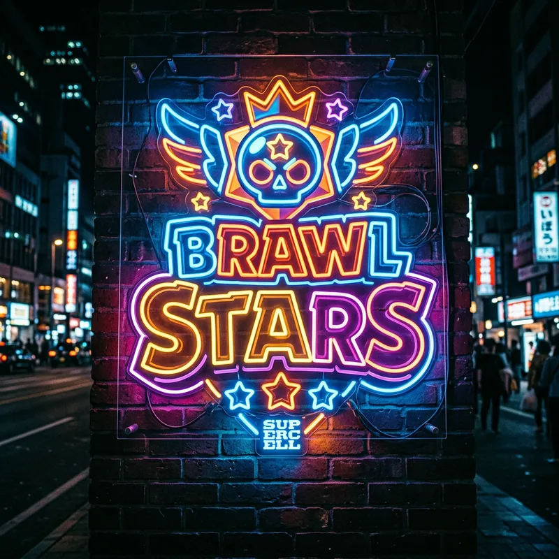 Custom Brawl Stars Neon Logo Design