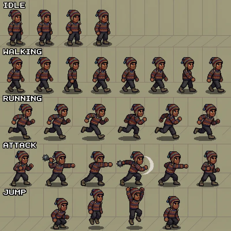 Bolivian 2D Pixel Art Character Animation Sprites