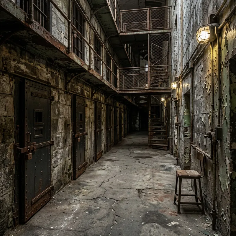 Penitentiary Bars: Eerie Prison Atmosphere