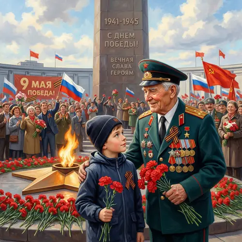 Victory Day Artwork Celebrating Strength and Valor