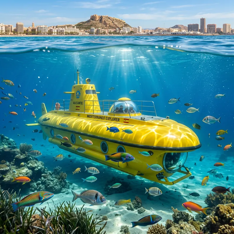 Yellow Submarine in Alicante Waters: Explore Underwater Wonders Yellow Submarine in Alicante Waters: Explore Underwater Wonders