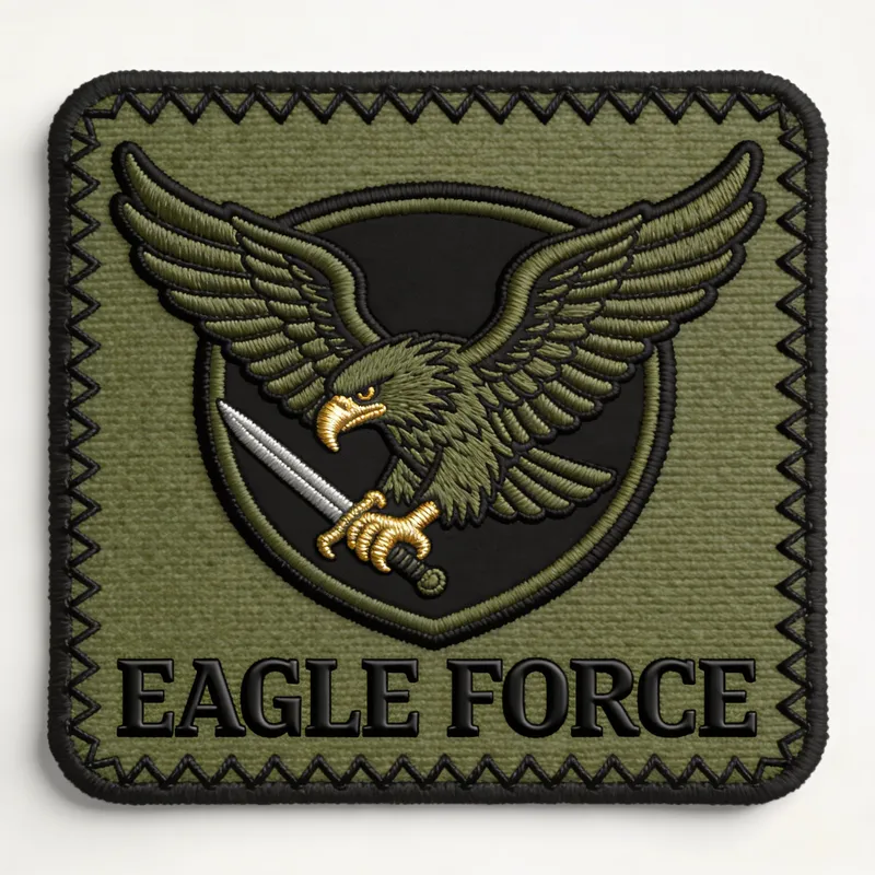 Embroidered Eagle Emblem Military Patch