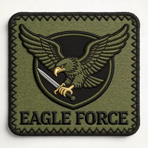 Embroidered Eagle Emblem Military Patch