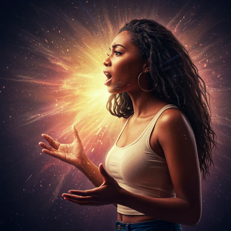 Divine Inspiration: Radiant Model in Luminous Colors