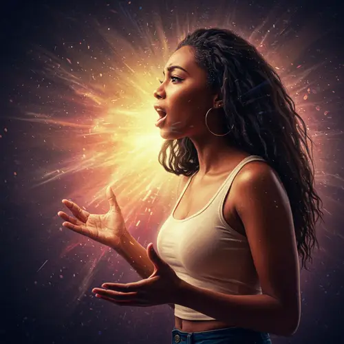 Divine Inspiration: Radiant Model in Luminous Colors