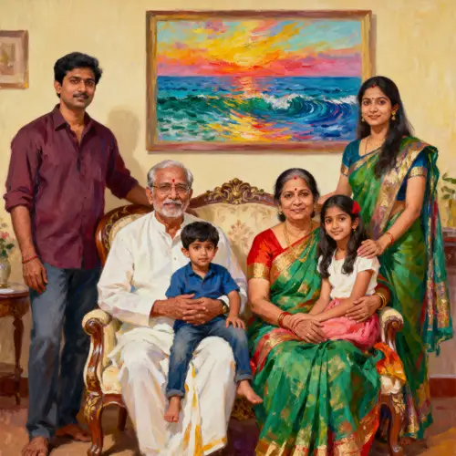 Warm Family Moments in a South Asian Home