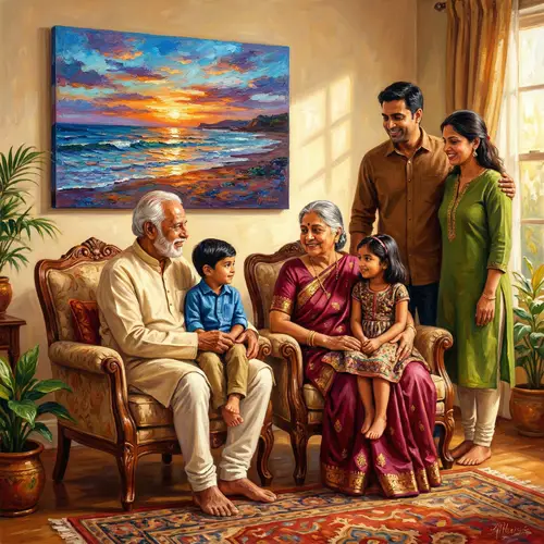 Warm Family Moments in a South Asian Home