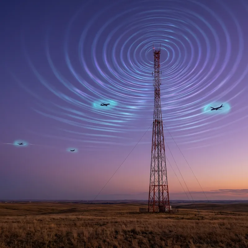 Majestic Antenna Waves Embracing Planes - Grand Signal Reach
