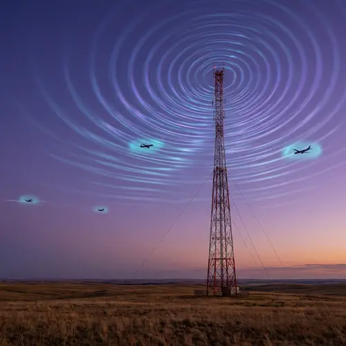 Powerful Antenna Waves Encompassing Planes - Signal Range