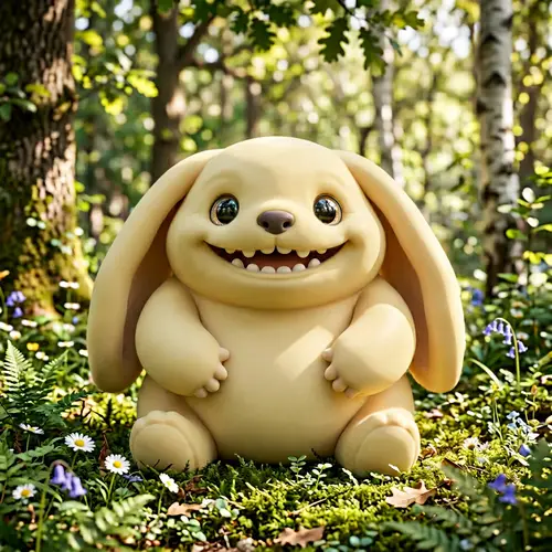 Adorable Round Creature with Blissful Smile - 야돈