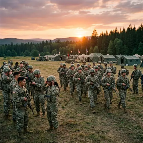 Diverse Military Unit Demonstrating Unity | Field Training