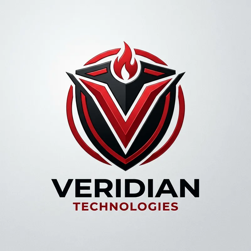 English Letter V Logo in Black and Red Colors