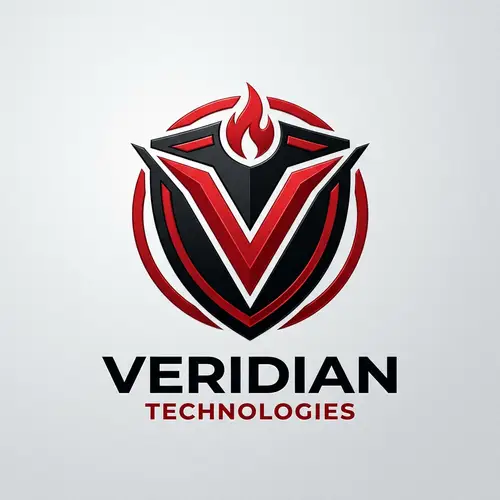 V Logo Design in Black and Red Colors